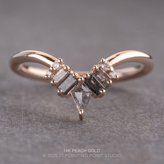 Valentina Wedding Ring, Salt and Pepper Kite, 9 Diamond, Round Band