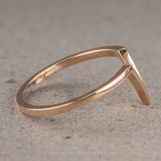 Single Diamond Victoria Wedding Band, 14k Peach Gold