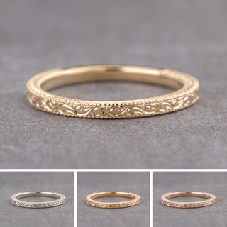 Vintage Classic Straight Wedding Ring women's wedding band, Point No Point Studio. Eco-friendly, Recycled Metals, Conflict Free.