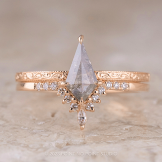 Vintage Harper Cuff Wedding Band, 14k Peach Gold