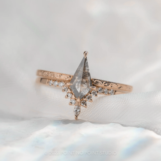 Vintage Harper Cuff Wedding Band, 14k Peach Gold