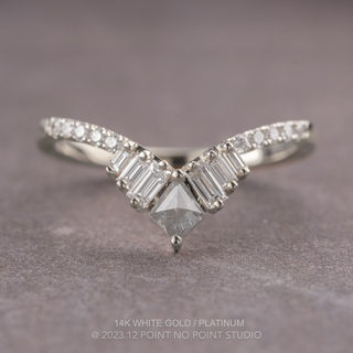 Violetta Wedding Ring, Salt and Pepper Kite & Diamond Wedding Band women's wedding band, Point No Point Studio. Eco-friendly, Recycled Metals, Conflict Free.