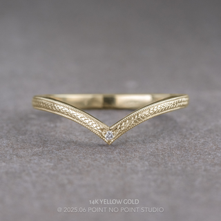 Vintage Viola Wedding Ring, 1 Diamond