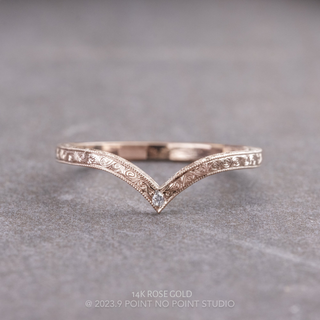 Vintage Viola Wedding Ring, 1 Diamond