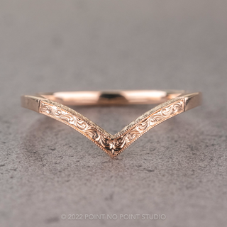 Vintage Vivian Wedding Band, 14k Peach Gold