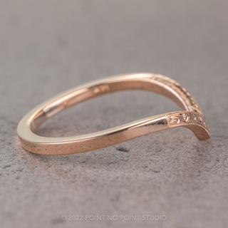 Vintage Vivian Wedding Band, 14k Peach Gold