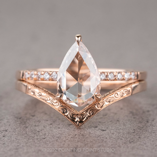 Vintage Vivian Wedding Band, 14k Peach Gold