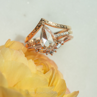 Vintage Vivian Wedding Band, 14k Peach Gold