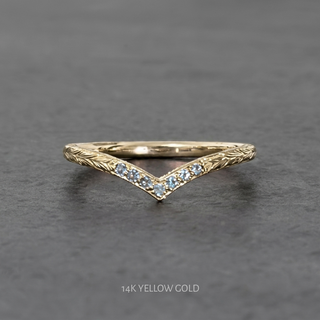 Viola Wedding Ring, 7 Aquamarine, Round Band