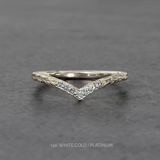 Viola Wedding Ring, 7 Aquamarine, Round Band