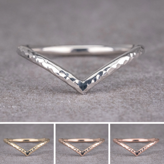 Vivian Wedding Ring, Round Hammered Band