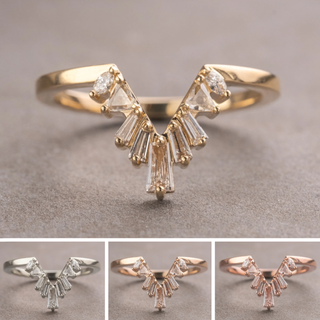 Waverly Wedding Ring, 9 Diamond, Loaf Band