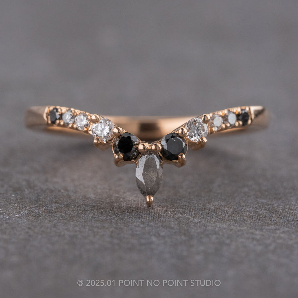 Raelynn Wedding Ring, 11 Ombre Diamond, Point No Point Studio