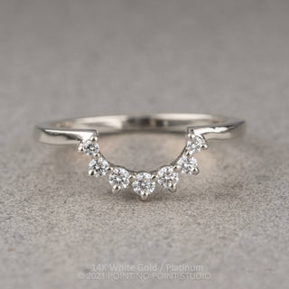 Caterina Wedding Band, 7 Diamond, Loaf Band