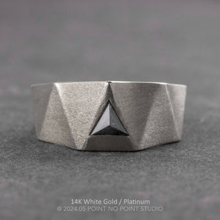 Tapered Triforce Triangle Diamond Men's Wedding Band, Comfort Fit men's wedding band, Point No Point Studio. Eco-friendly, Recycled Metals, Conflict Free.