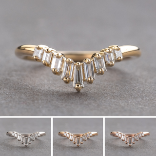Winifred Wedding Ring, 9 Diamond, Round Band