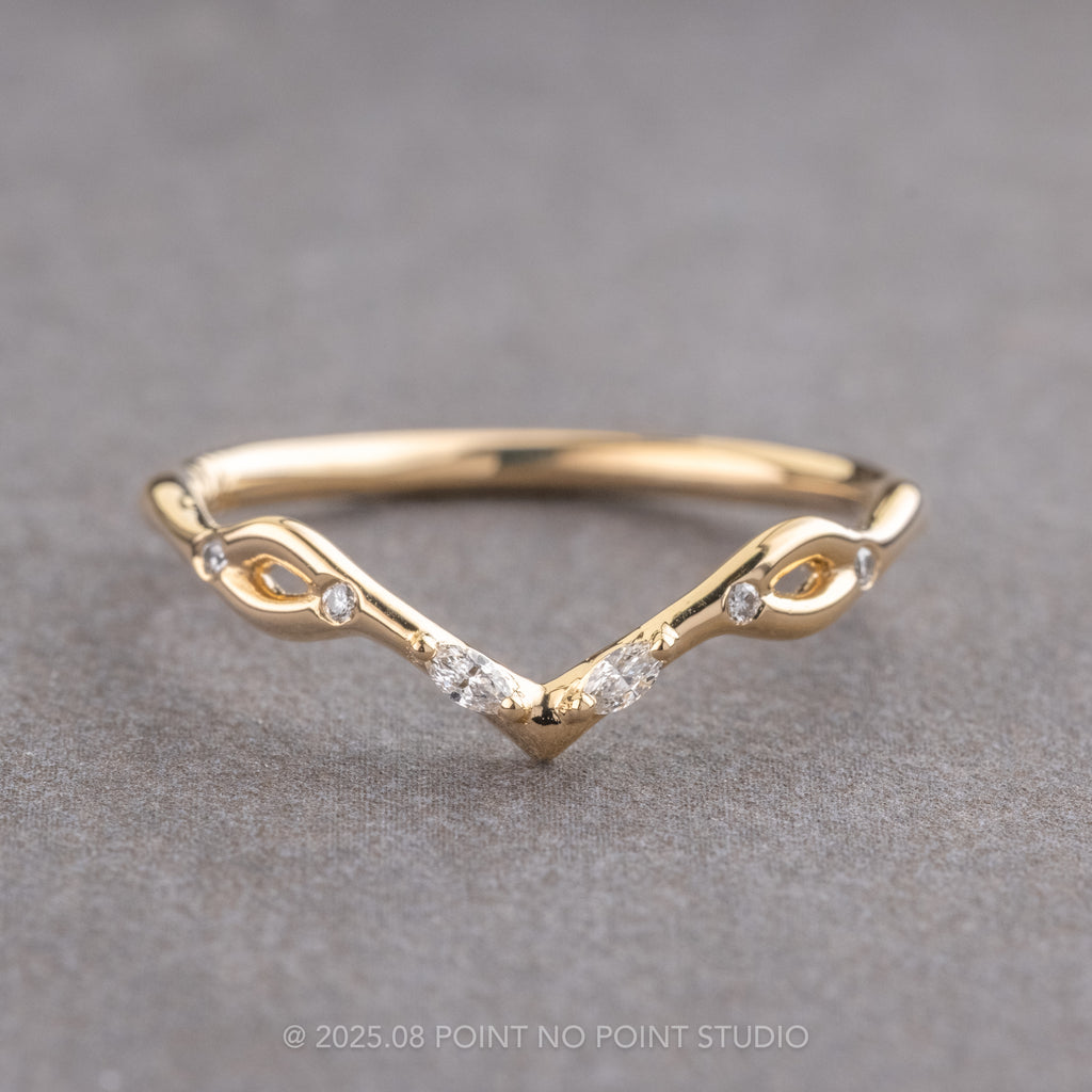 Marquise Diamond Wedding Band, Point No Point Studio
