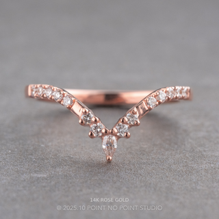 Flora Wedding Ring, 15 Diamond, Loaf Band women's wedding band, Point No Point Studio. Eco-friendly, Recycled Metals, Conflict Free.