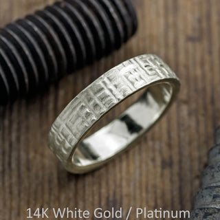 6mm Comfort Fit Mens Wedding Band, Textured Matte