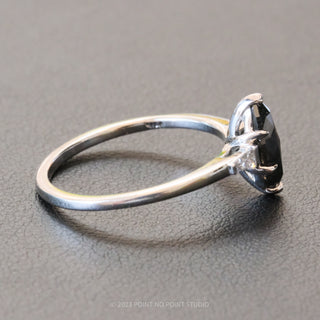 1.26 Carat Black Marquise Diamond Engagement Ring, Zoe Setting, 14K White Gold