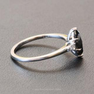 1.26 Carat Black Marquise Diamond Engagement Ring, Zoe Setting, Platinum