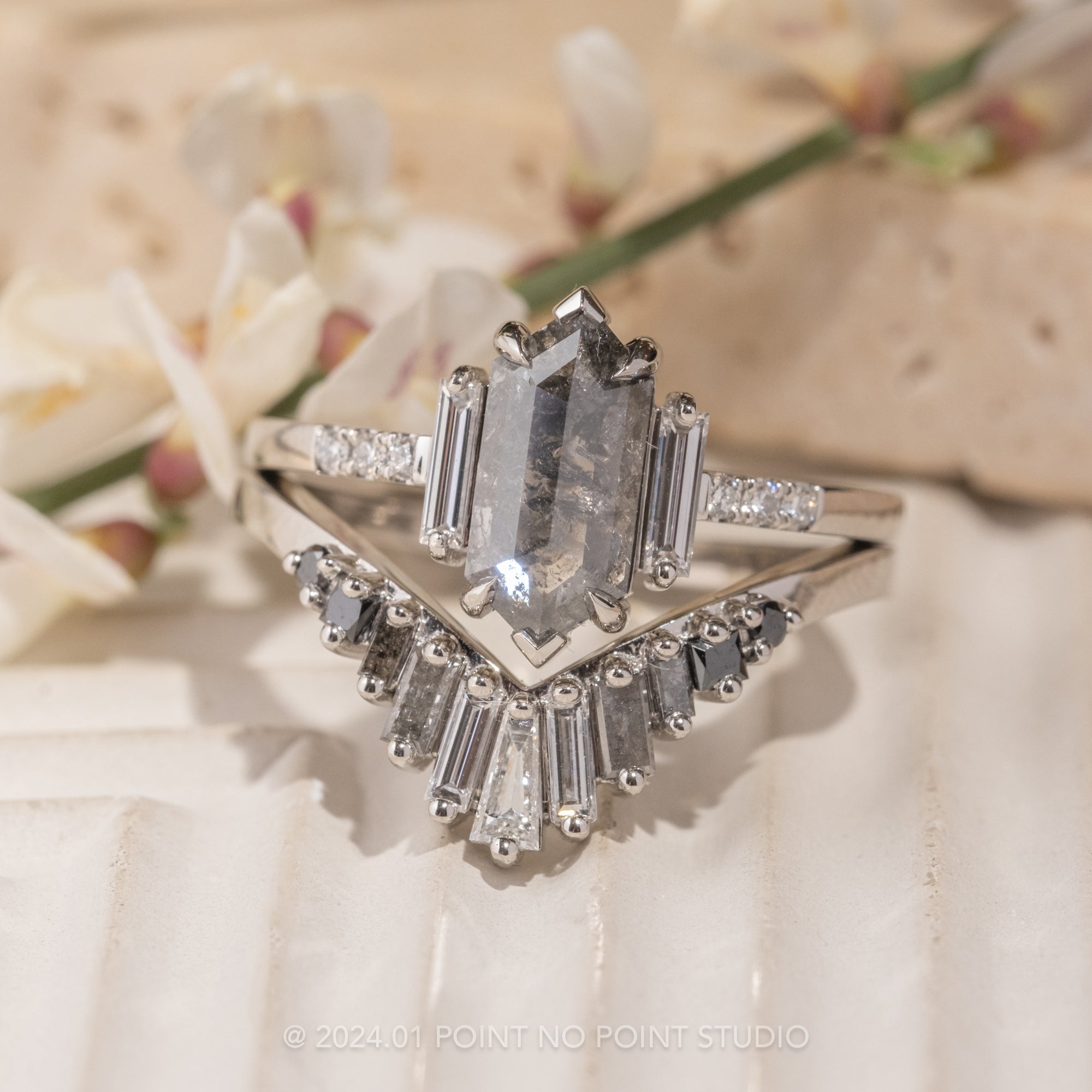 Baguette Diamond Wedding Band – Point No Point Studio