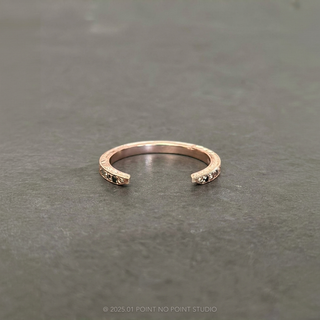 Vintage Vienna Wedding Ring Cuff, 6 Black and Grey Diamond women's wedding band, Point No Point Studio. Eco-friendly, Recycled Metals, Conflict Free.