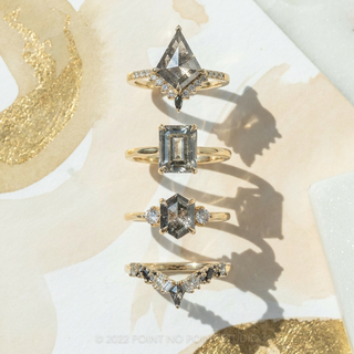 Aries Wedding Ring, Salt and Pepper Kite, 21 Ombre Diamond