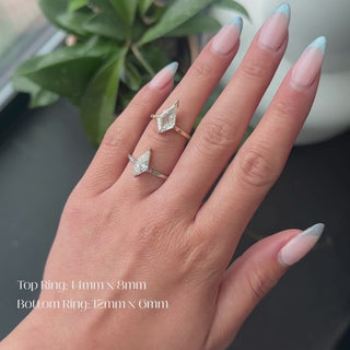 Kite Lab Diamond Engagement Ring, Lark Setting, Point No Point Studio. Available in a variety of metal types. Eco-friendly, Recycled Metals, Conflict Free.