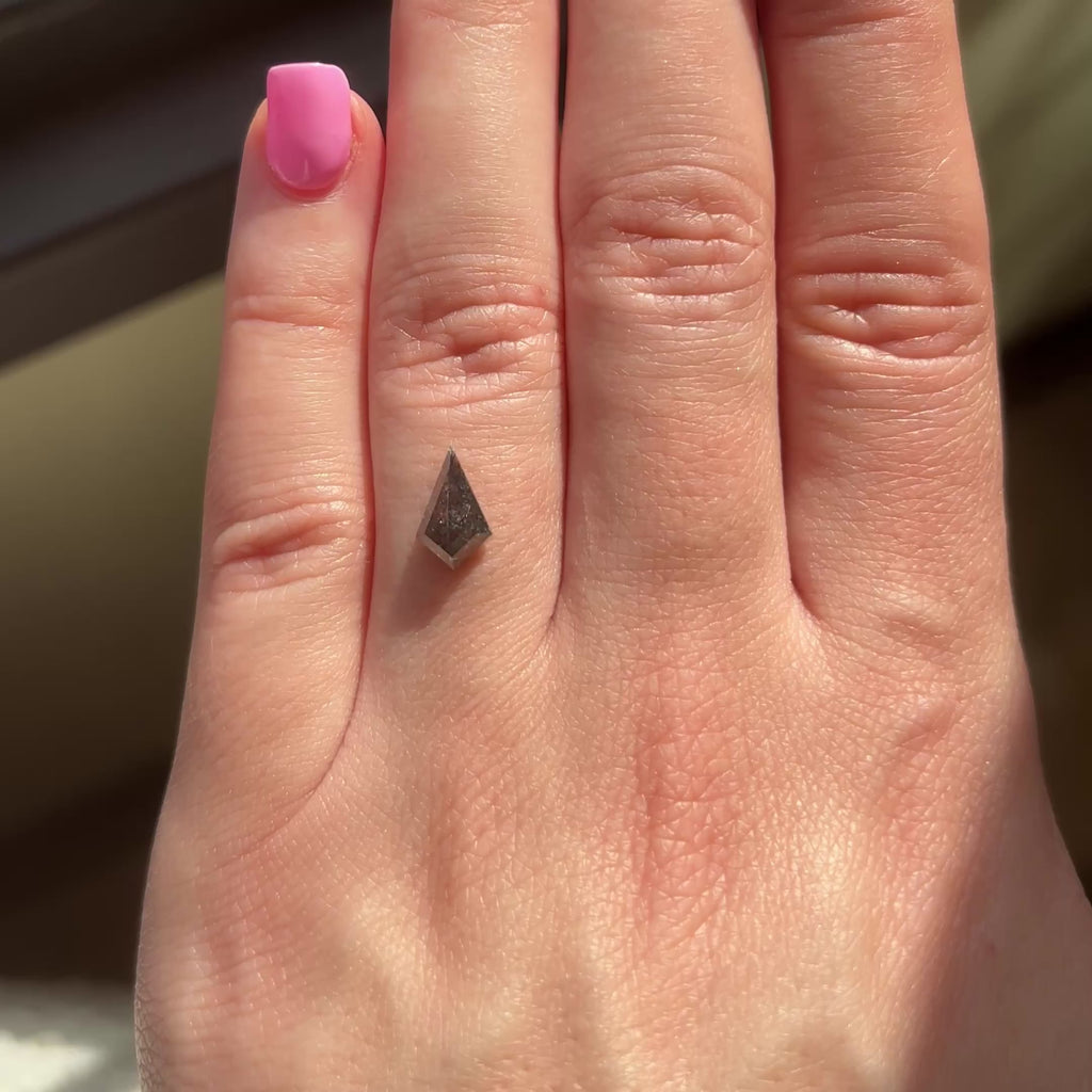 1.03ct Kite loose Salt & Pepper Diamond, Point No Point Studio. Conflict free.