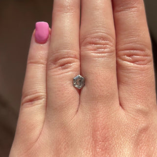 1.22ct Hexagon loose Salt & Pepper Diamond, Point No Point Studio. Conflict free.