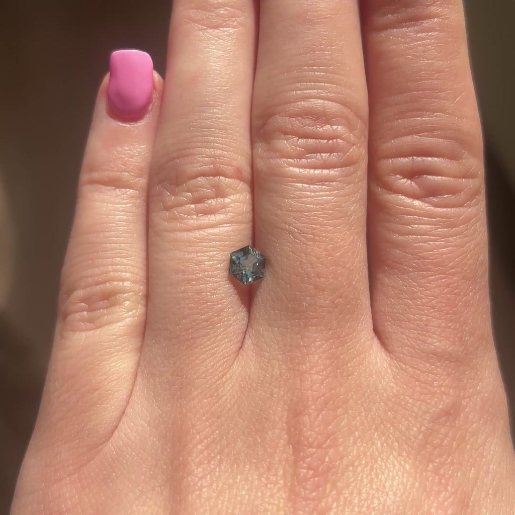 .94ct Hexagon loose Sapphire, Point No Point Studio. Conflict free.