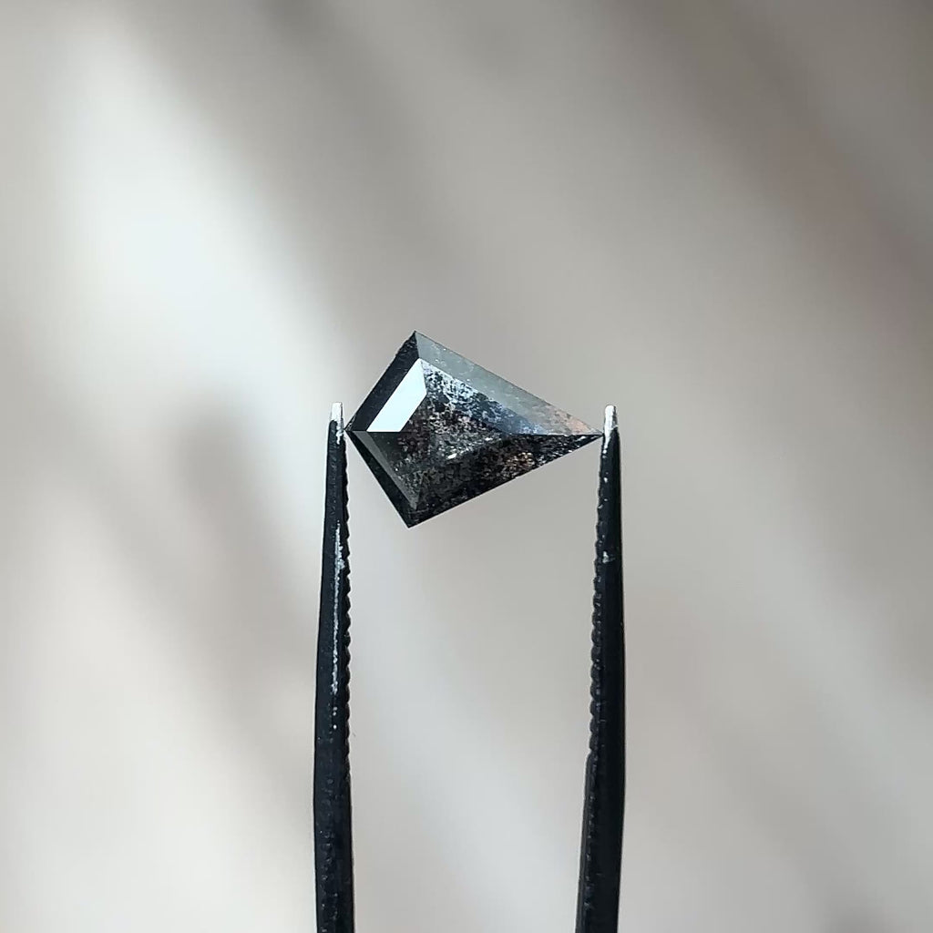 1.65ct Kite loose Salt & Pepper Diamond, Point No Point Studio. Conflict free.