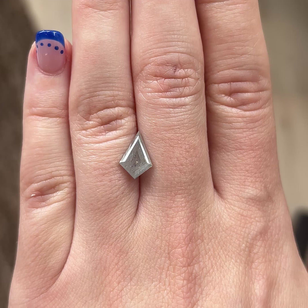 2.36ct Kite loose Salt & Pepper Diamond, Point No Point Studio. Conflict free.