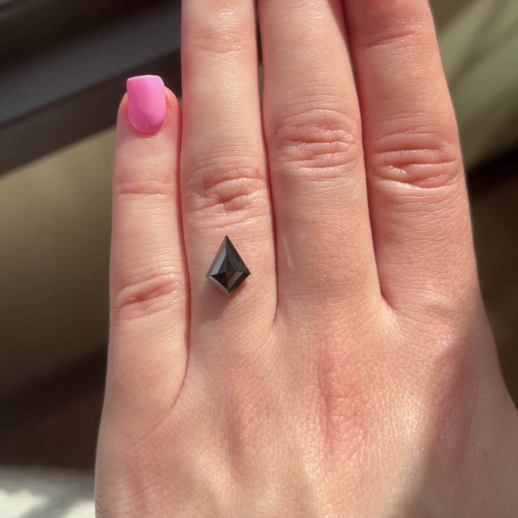 1.60ct Kite loose Black Diamond, Point No Point Studio. Conflict free.