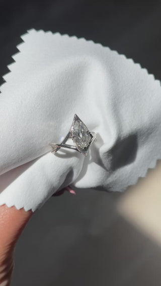 Heirloom Revival Marquise Arwen Engagement Ring, Point No Point Studio. Eco-friendly, Recycled Metals, Conflict Free.