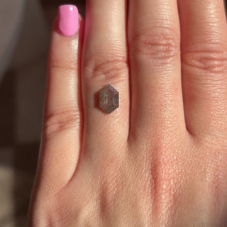 1.37ct Hexagon loose Salt & Pepper Diamond, Point No Point Studio. Conflict free.