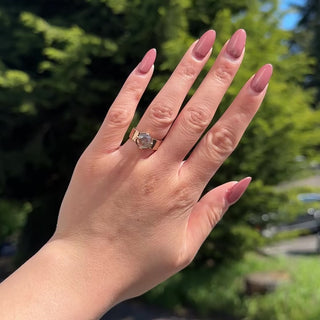 Custom Wide Band Engagement Ring, Point No Point Studio. Eco-friendly, Recycled Metals, Conflict Free.