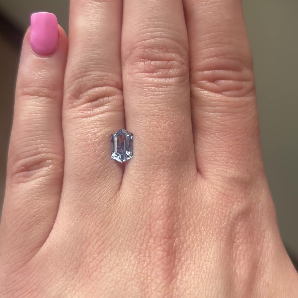 1.66ct Hexagon loose Sapphire, Point No Point Studio. Conflict free.