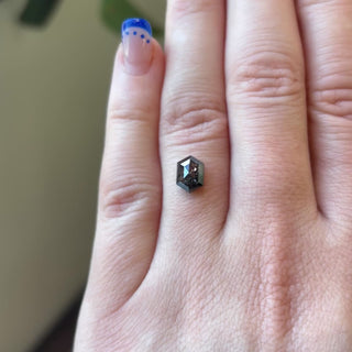 1.84ct Hexagon loose Salt & Pepper Diamond, Point No Point Studio. Conflict free.