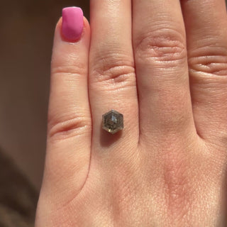 1.82ct Hexagon loose Salt & Pepper Diamond, Point No Point Studio. Conflict free.