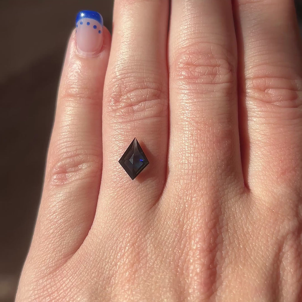 1.24ct Kite loose Sapphire Stone, Point No Point Studio. Conflict free.