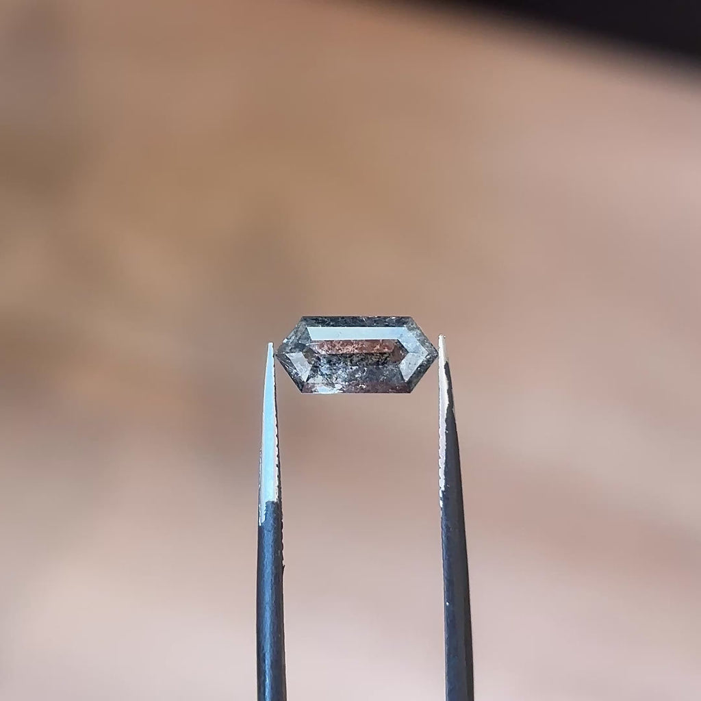 1.05ct Hexagon loose Salt & Pepper Diamond, Point No Point Studio. Conflict free.