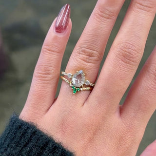 1.82 Carat Icy Pear Diamond Engagement Ring, Eliza Setting, Point No Point Studio. Eco-friendly, Recycled Metals, Conflict Free.