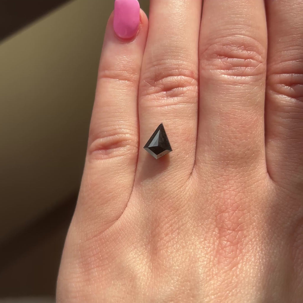 1.28ct Kite loose Black Diamond, Point No Point Studio. Conflict free.