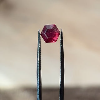 2.50ct Hexagon loose Ruby, Point No Point Studio. Conflict free.