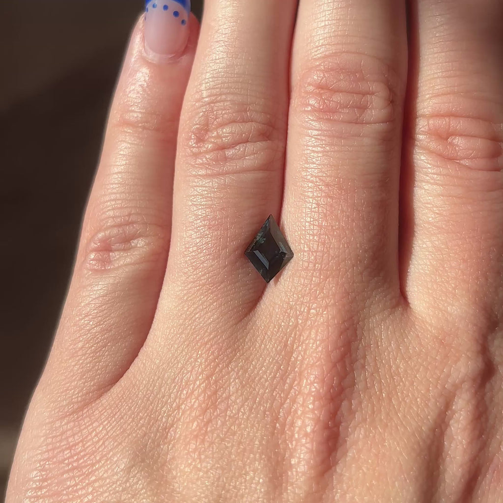 1.24ct Kite loose Sapphire Stone, Point No Point Studio. Conflict free.