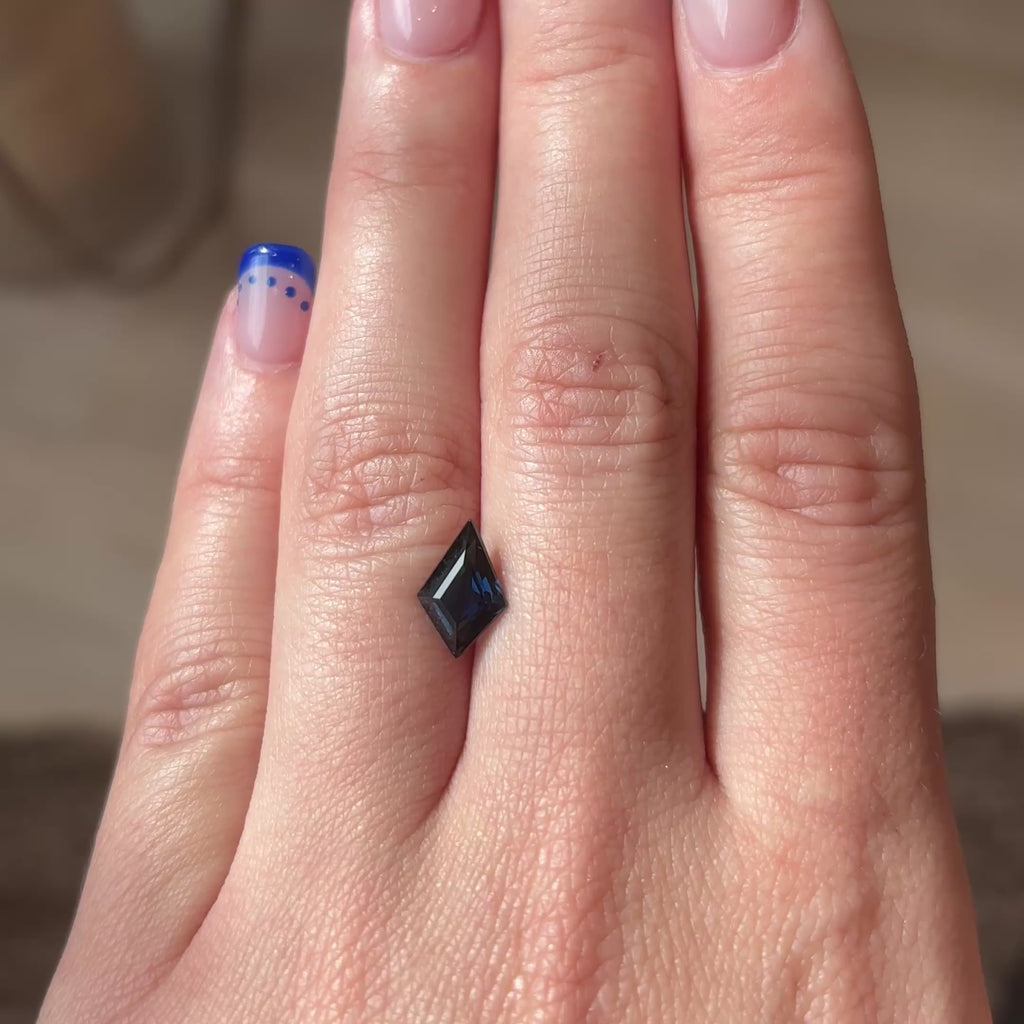 1.75ct Kite loose Sapphire Stone, Point No Point Studio. Conflict free.