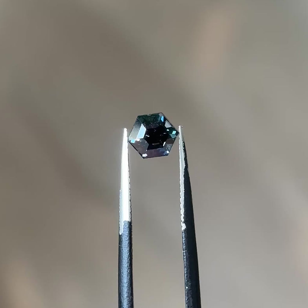 .71ct Hexagon loose Sapphire, Point No Point Studio. Conflict free.