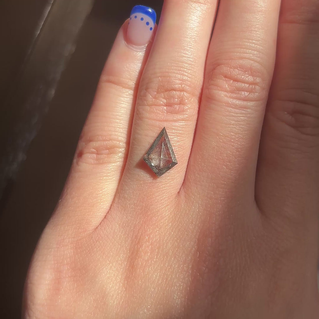 2.17ct Kite loose Salt & Pepper Diamond, Point No Point Studio. Conflict free.